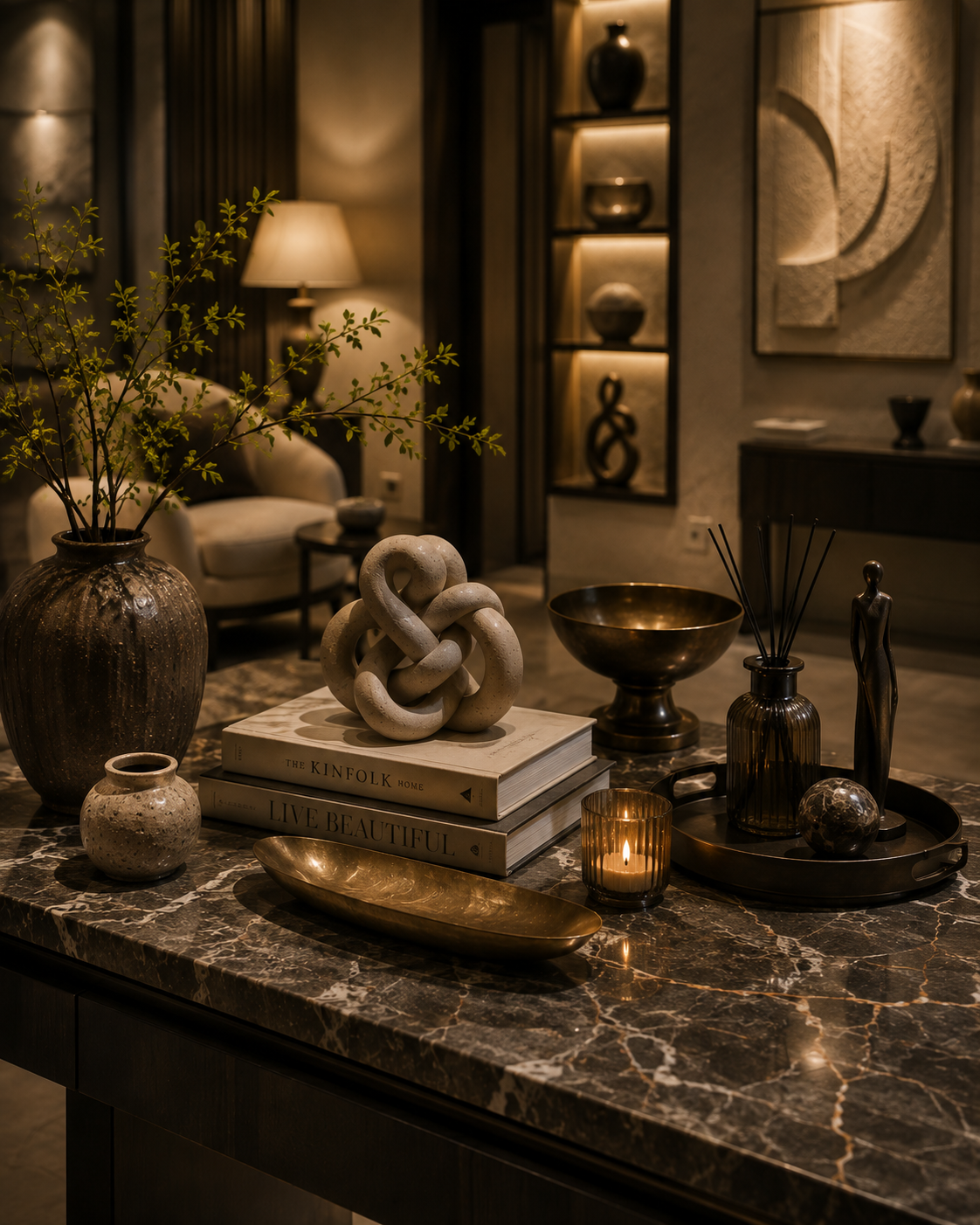 Artful tabletop, conceptual atmosphere